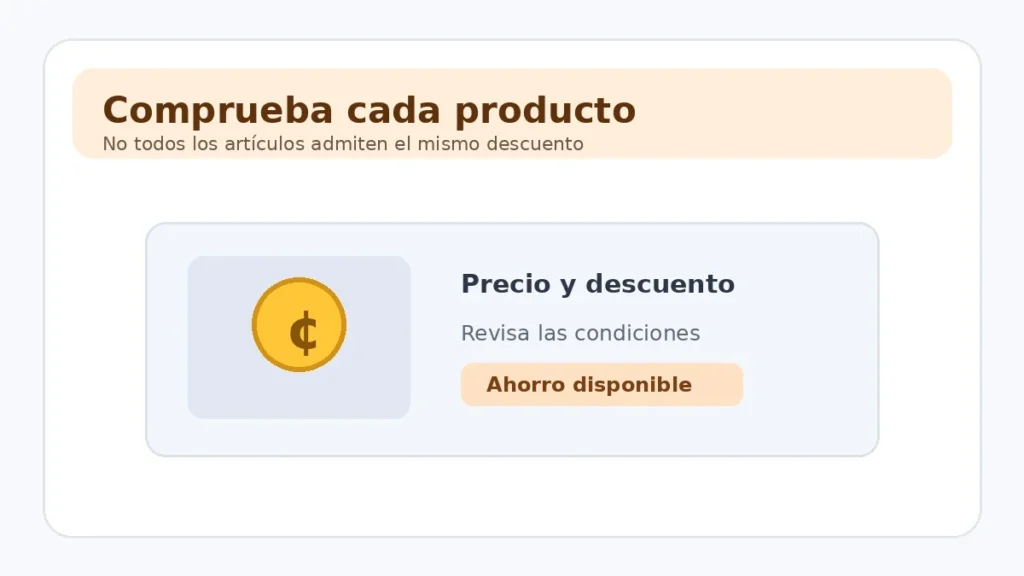 Información de producto con detalles sobre posibles descuentos.